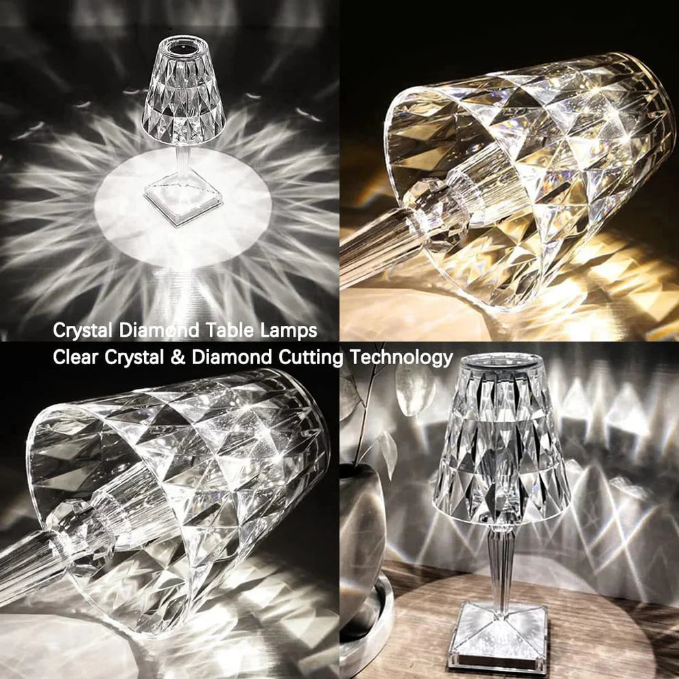 16 Colors Rose Touch Crystal Desk Lamp