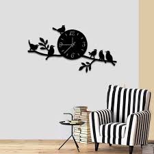 Elegant Wooden 3D Wall Clock with Bird Design – Modern Home Décor