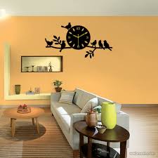 Elegant Wooden 3D Wall Clock with Bird Design – Modern Home Décor