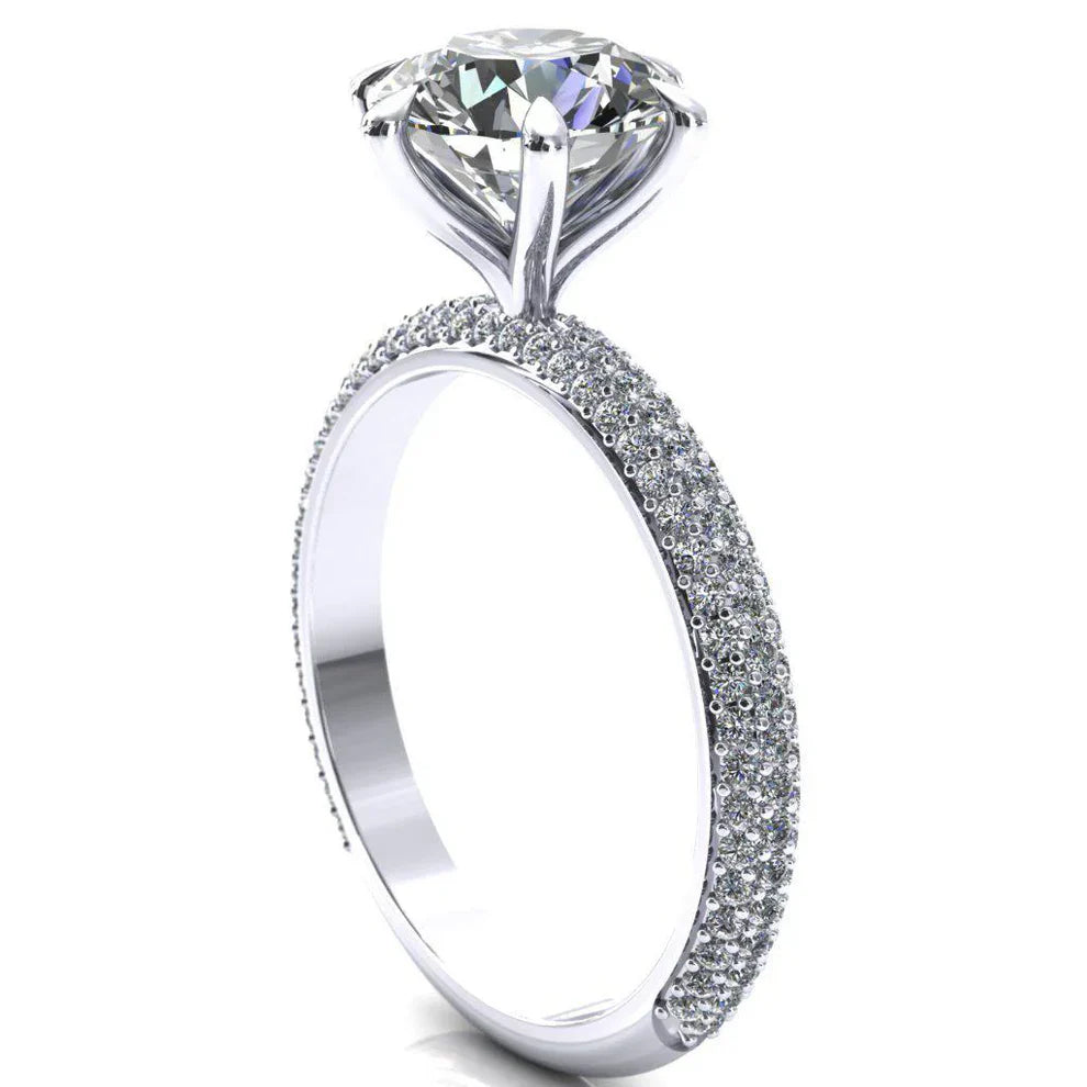 Elegant Six Claws Ring with Sparkling Stone